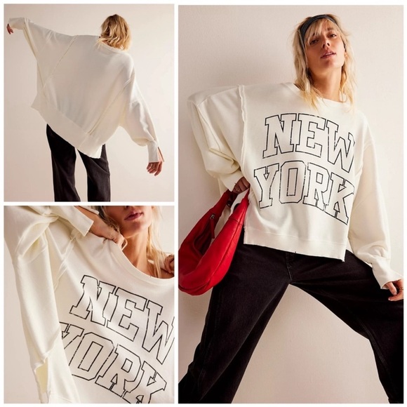 Free People Tops - Free People Graphic New York Camden Pullover